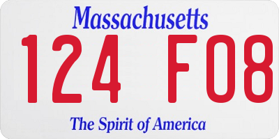 MA license plate 124FO8