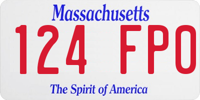 MA license plate 124FP0