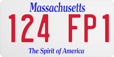 MA license plate 124FP1