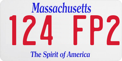 MA license plate 124FP2