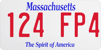 MA license plate 124FP4