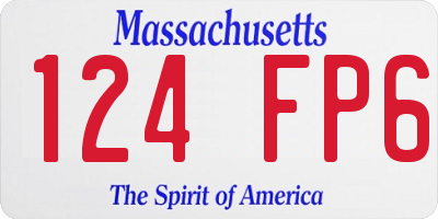 MA license plate 124FP6