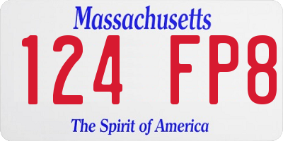 MA license plate 124FP8