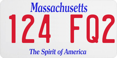 MA license plate 124FQ2