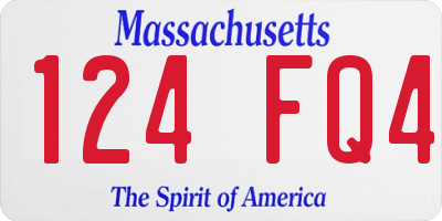 MA license plate 124FQ4