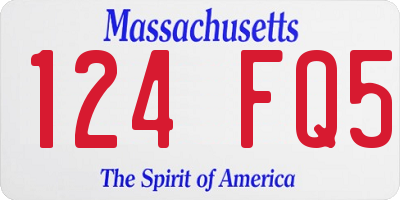 MA license plate 124FQ5