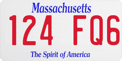 MA license plate 124FQ6