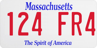 MA license plate 124FR4