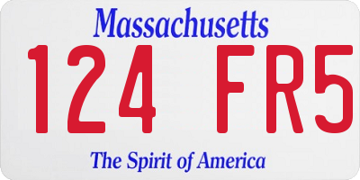MA license plate 124FR5