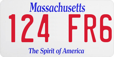 MA license plate 124FR6