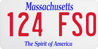 MA license plate 124FS0