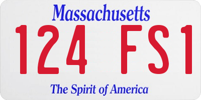 MA license plate 124FS1