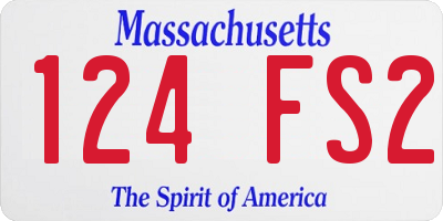 MA license plate 124FS2
