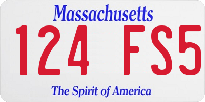 MA license plate 124FS5