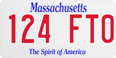 MA license plate 124FT0
