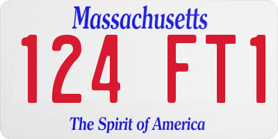 MA license plate 124FT1