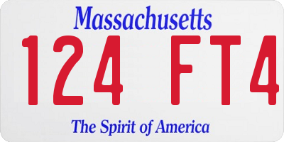 MA license plate 124FT4