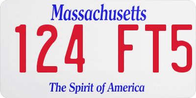MA license plate 124FT5
