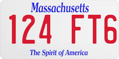 MA license plate 124FT6