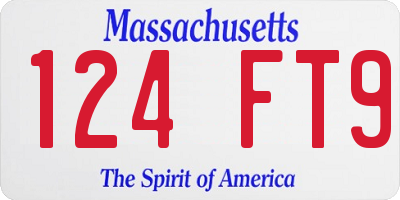 MA license plate 124FT9