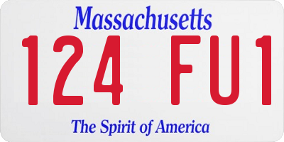 MA license plate 124FU1