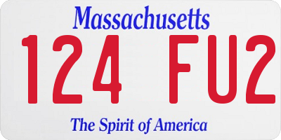 MA license plate 124FU2