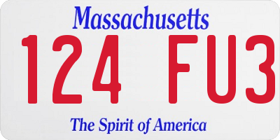 MA license plate 124FU3