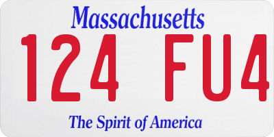 MA license plate 124FU4