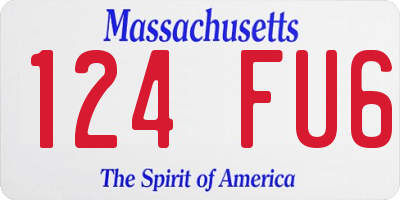 MA license plate 124FU6