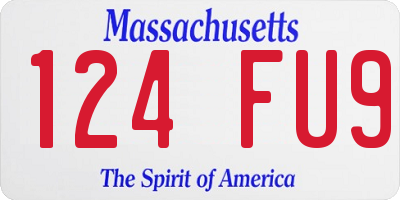 MA license plate 124FU9