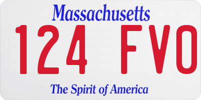 MA license plate 124FV0