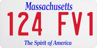 MA license plate 124FV1