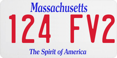 MA license plate 124FV2