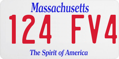 MA license plate 124FV4