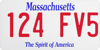 MA license plate 124FV5