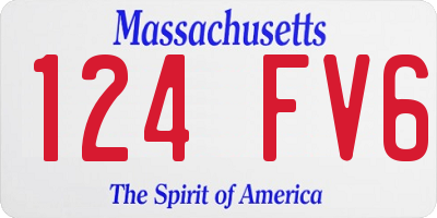 MA license plate 124FV6