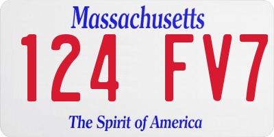 MA license plate 124FV7