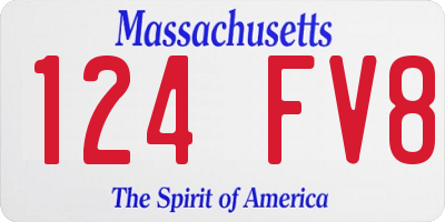 MA license plate 124FV8