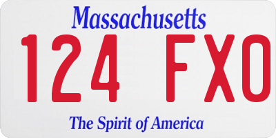 MA license plate 124FX0
