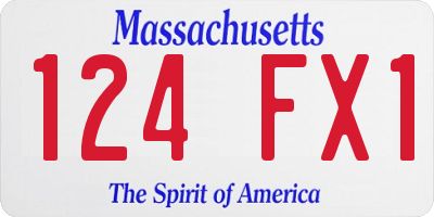 MA license plate 124FX1