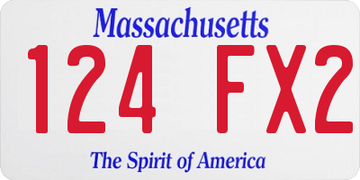 MA license plate 124FX2