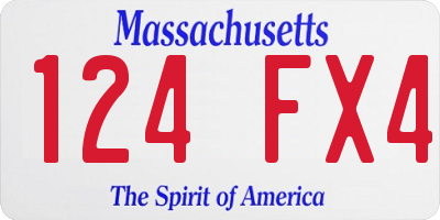 MA license plate 124FX4