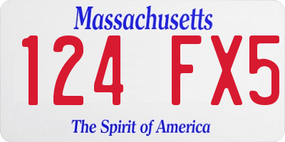 MA license plate 124FX5