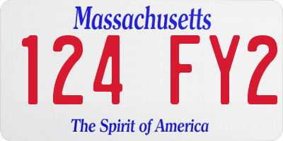 MA license plate 124FY2