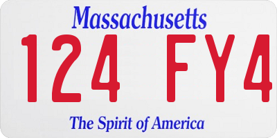 MA license plate 124FY4