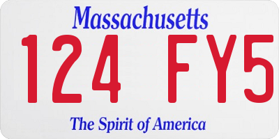 MA license plate 124FY5