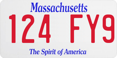 MA license plate 124FY9