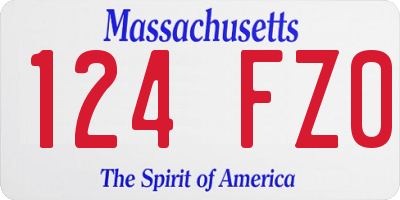 MA license plate 124FZ0