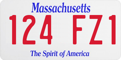 MA license plate 124FZ1