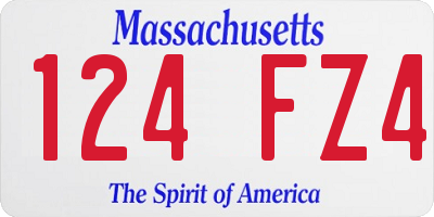 MA license plate 124FZ4